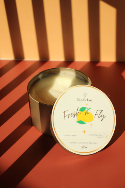 “Fresh n Fly” Gold Jar Candle