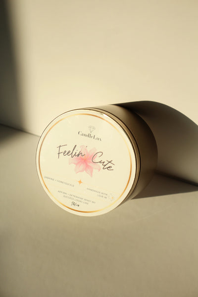 “Feelin’ Cute” Gold Jar Candle